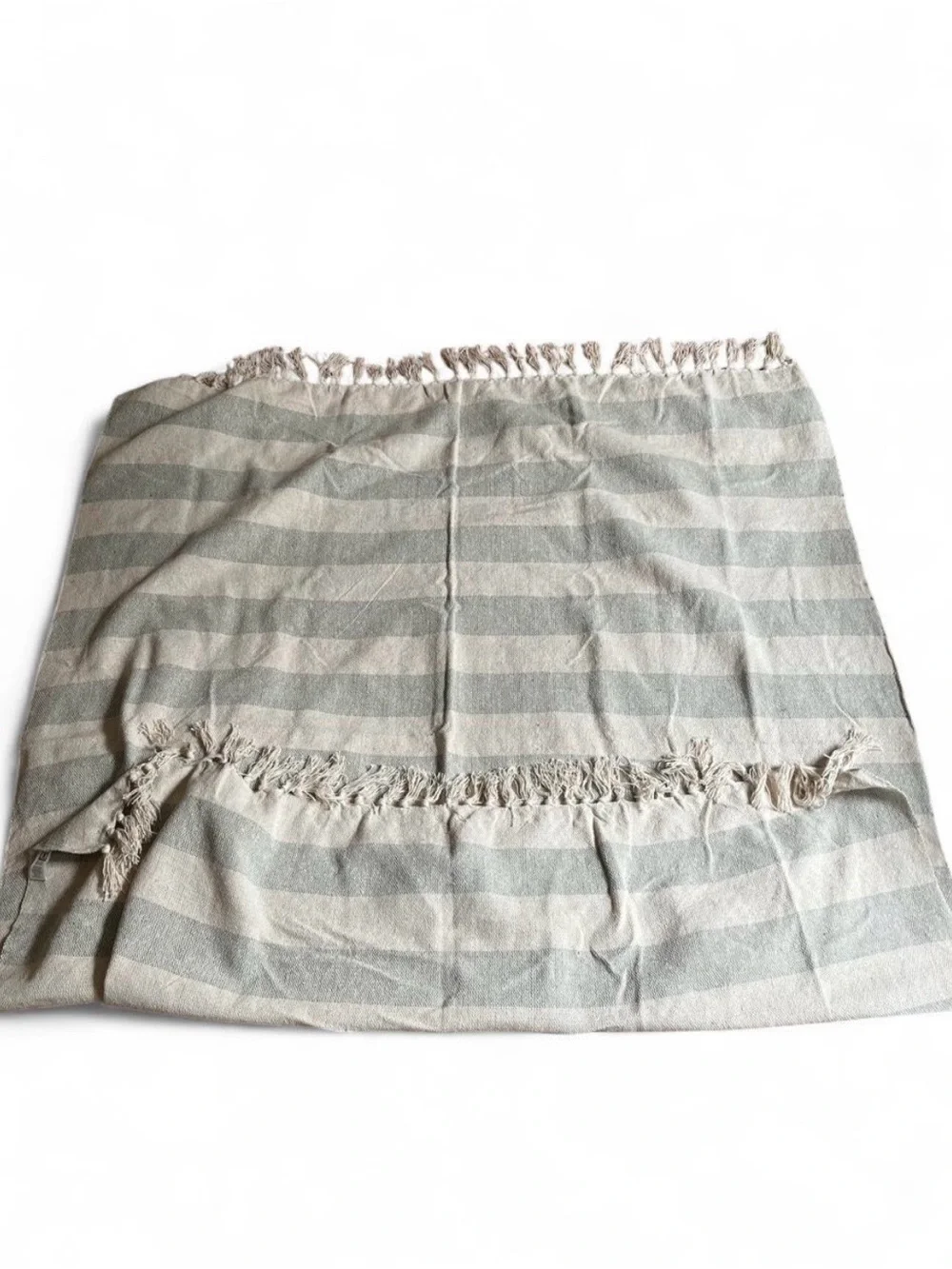 DII Cotton Cabana Striped Blanket Throw Fringe 50 x 60 Artichoke Beach Couch